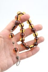 Sistemli Küre Kesim Sarı Sıkma Kehribar Efe Maskot Tesbih