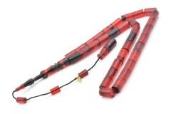 Hakan Turan İmzalı Kesme Model Siyah Kırmızı Sıkma Kehribar Tesbih