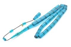 Hakan Turan İmzalı Kesme Model Mavi Sıkma Kehribar Tesbih