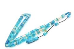 Hakan Turan İmzalı Kesme Model Hareli Mavi Sıkma Kehribar Tesbih