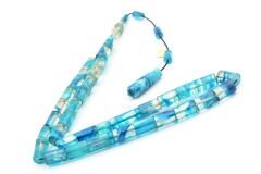 Hakan Turan İmzalı Kesme Model Hareli Mavi Sıkma Kehribar Tesbih