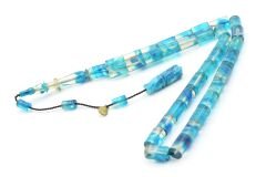 Hakan Turan İmzalı Kesme Model Hareli Mavi Sıkma Kehribar Tesbih