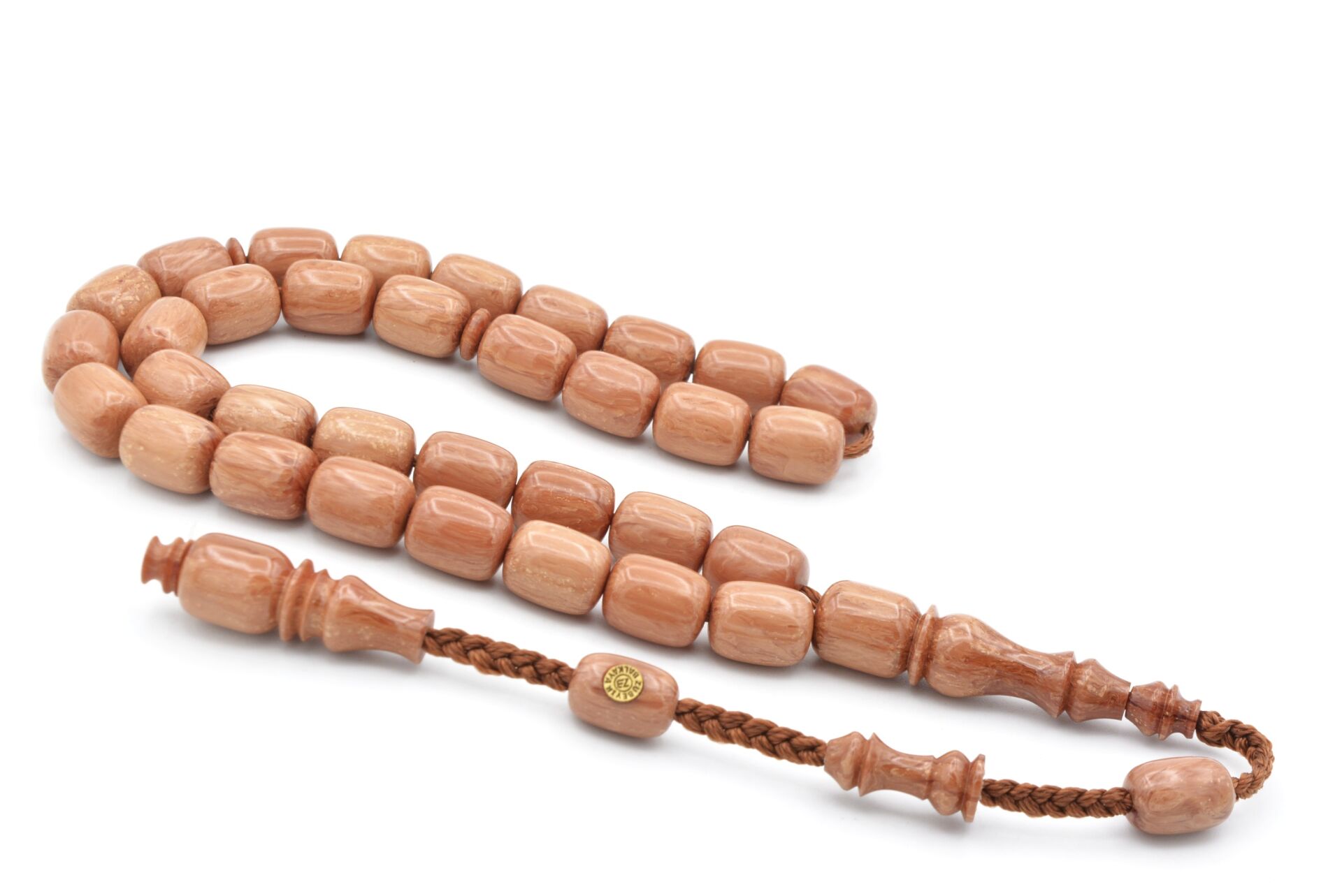 Zübeyir Balkaya İmzalı Kapsül Kesim Hareli Beyaz Katalin Tesbih