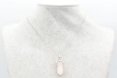 Hakiki Pandül Model Doğal Pembe Kuvars Taşı Kolye Ucu