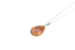 Orijinal Doğal Fosilli Damla Kehribar Kolye Ucu 001