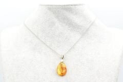 Orijinal Doğal Fosilli Damla Kehribar Kolye Ucu 002