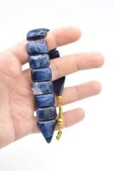 İri Taneli Hareli Lacivert Toz Kehribar Balık Tesbih