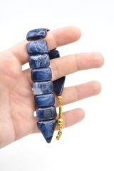 İri Taneli Hareli Lacivert Toz Kehribar Balık Tesbih