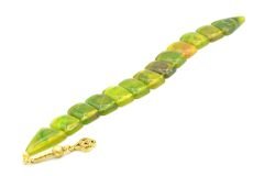 İri Taneli Hareli Yeşil Toz Kehribar Balık Tesbih