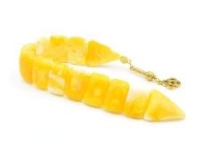 İri Taneli Sarı Beyaz Toz Kehribar Balık Tesbih