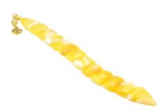 İri Taneli Sarı Beyaz Toz Kehribar Balık Tesbih