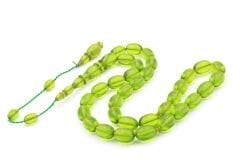 Mehmet Arıcı İmzalı Beyzi Kesim Yeşil Sıkma Kehribar Tesbih