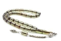 Gümüş Kaplama Kamçılı Faris Döküm Kapsül Kesim Mavi Sıkma Kehribar Tesbih