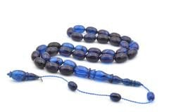 Mehmet Arıcı İmzalı Beyzi Kesim Lacivert Siyah Sıkma Kehribar Tesbih