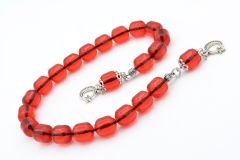 Usta İşi Fıçı Kesim Kırmızı Toz Pres Kehribar Zaza Tesbih