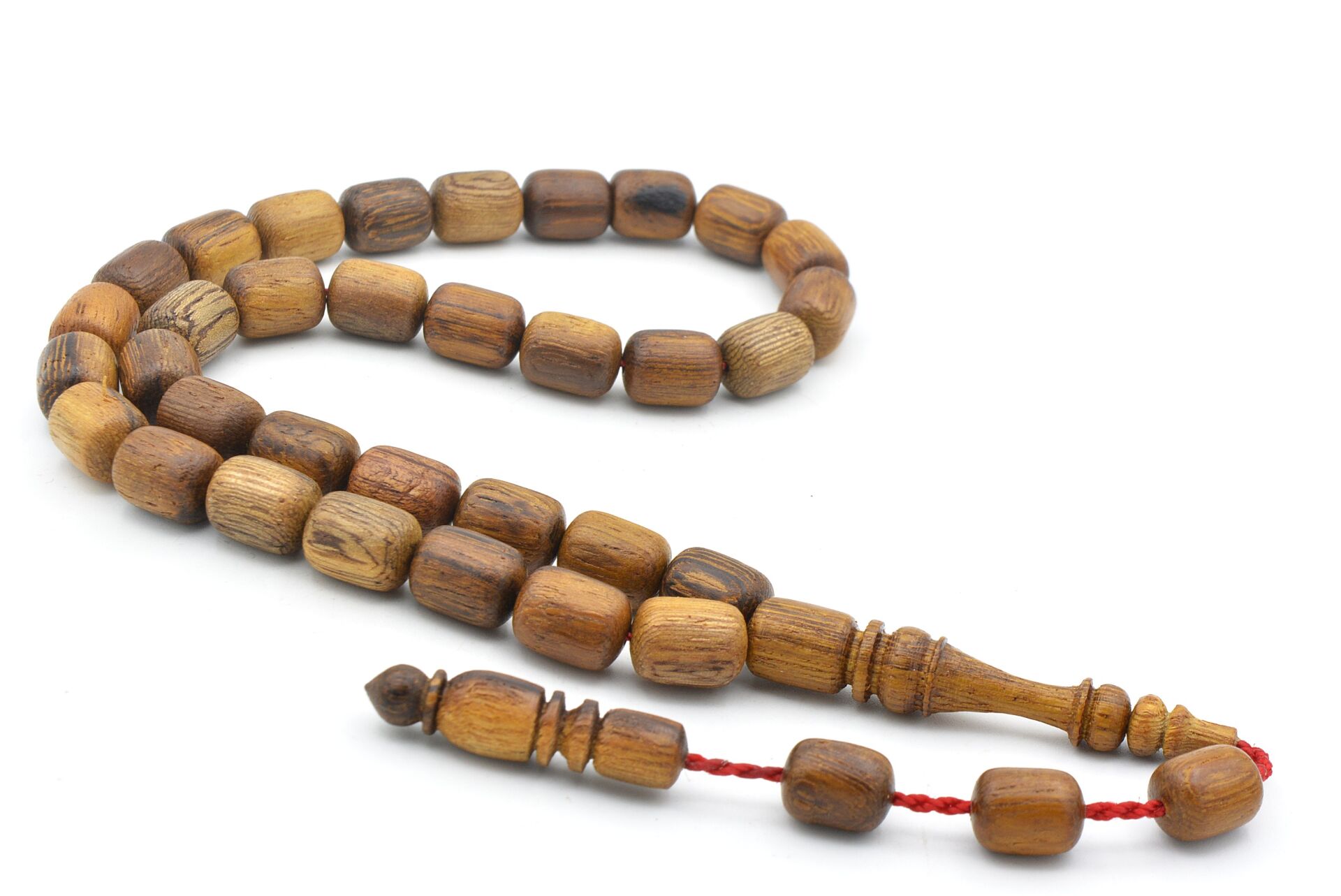 Mustafa Uysal Yapımı Fıçı Kesim Kahverengi Abanoz Ağacı Tesbih