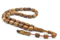 Mustafa Uysal Yapımı Fıçı Kesim Kahverengi Abanoz Ağacı Tesbih