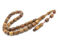 Mustafa Uysal Yapımı Fıçı Kesim Kahverengi Abanoz Ağacı Tesbih