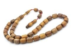 Mustafa Uysal Yapımı Fıçı Kesim Kahverengi Abanoz Ağacı Tesbih