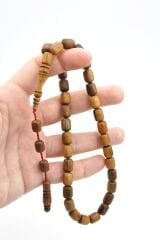 Mustafa Uysal Yapımı Fıçı Kesim Kahverengi Abanoz Ağacı Tesbih