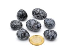 Hakiki Tamburlu Doğal Kar Tanesi Obsidyen Kaya Parçası 1.Kalite
