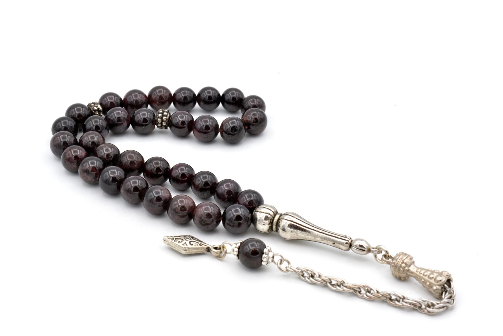 HAKİKİ DOĞAL LAL GRANAT TESBİH 1.KALİTE DOĞAL TAŞ