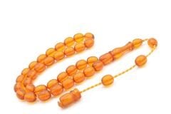 Şükrü Baba Yapımı Bilek Boy Turuncu Sıkma Kehribar Tesbih