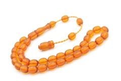 Şükrü Baba Yapımı Bilek Boy Turuncu Sıkma Kehribar Tesbih