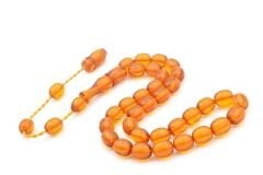 Şükrü Baba Yapımı Bilek Boy Turuncu Sıkma Kehribar Tesbih