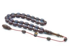 Hikmet Al Said İmzalı Beyzi Kesim Lacivert Ateş Kehribar Tesbih