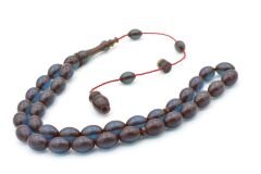 Hikmet Al Said İmzalı Beyzi Kesim Lacivert Ateş Kehribar Tesbih