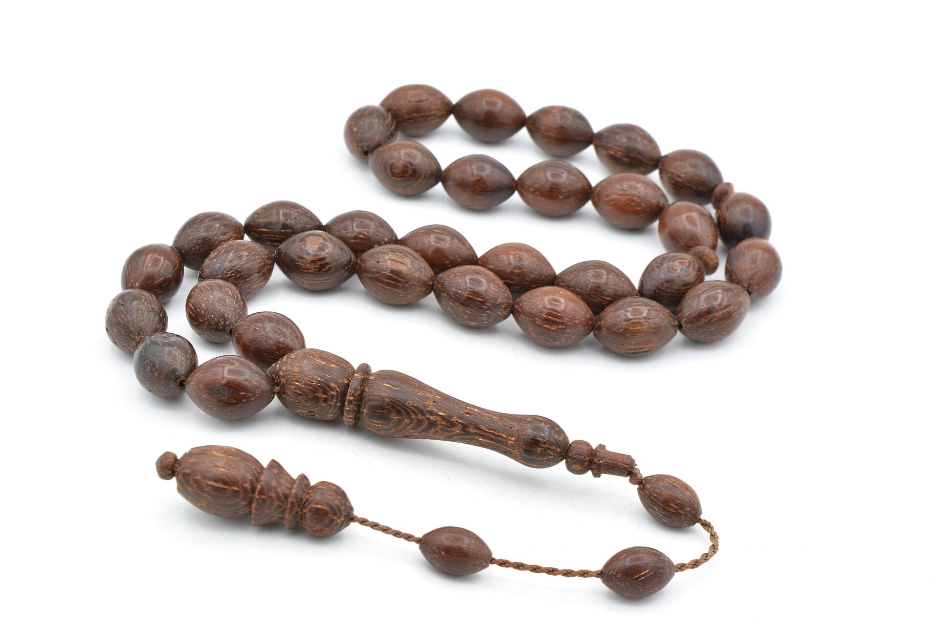 Sistemli Beyzi Kesim İri Boy Azobe Ağacı Tesbih