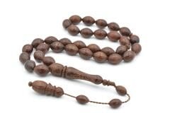 Sistemli Beyzi Kesim İri Boy Azobe Ağacı Tesbih