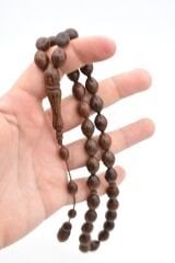 Sistemli Beyzi Kesim İri Boy Azobe Ağacı Tesbih