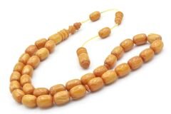 Usta İşi Sistemli Kapsül Kesim Hareli Sarı Katalin Tesbih