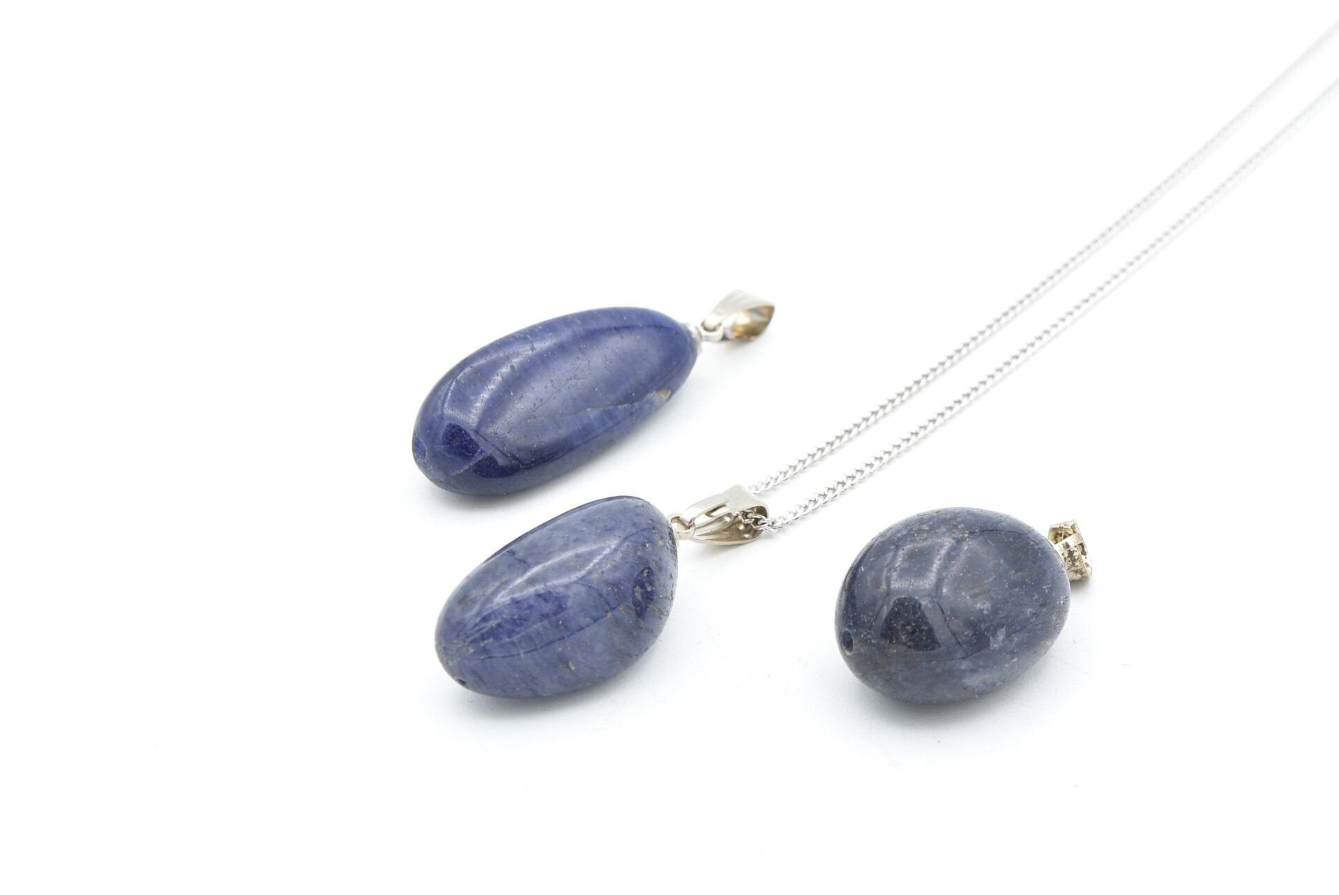 Hakiki Doğal Safir Taşı Kolye Ucu