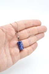 Hakiki Doğal Sodalit Taşı Kolye Ucu
