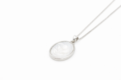 Hakiki Doğal Lale Motifli Sedef Kolye Ucu