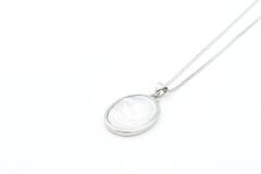 Hakiki Doğal Lale Motifli Sedef Kolye Ucu