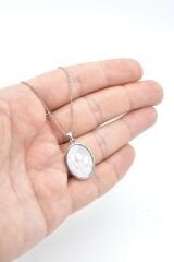 Hakiki Doğal Lale Motifli Sedef Kolye Ucu