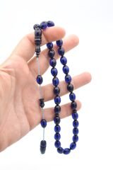 Usta İşi Sistemli Beyzi Kesim Lacivert Katalin Tesbih