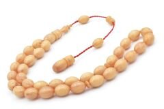 Usta İşi Sistemli Beyzi Kesim Hareli Beyaz Katalin Tesbih