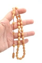 Usta İşi Sistemli Beyzi Kesim Hareli Beyaz Katalin Tesbih