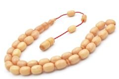 Usta İşi Sistemli Kapsül Kesim Hareli Beyaz Katalin Tesbih