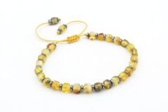 Hakiki Doğal Makrome Model Damla Kehribar Bileklik 003