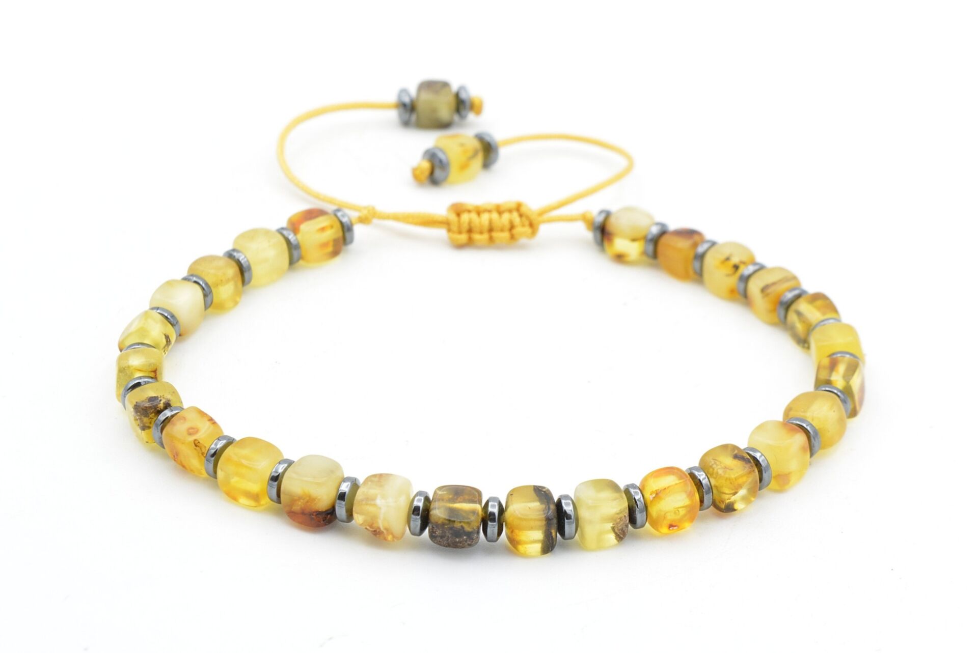 Hakiki Doğal Makrome Model Damla Kehribar Bileklik 003