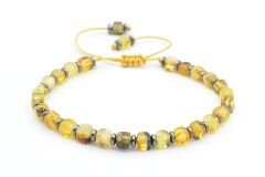 Hakiki Doğal Makrome Model Damla Kehribar Bileklik 003