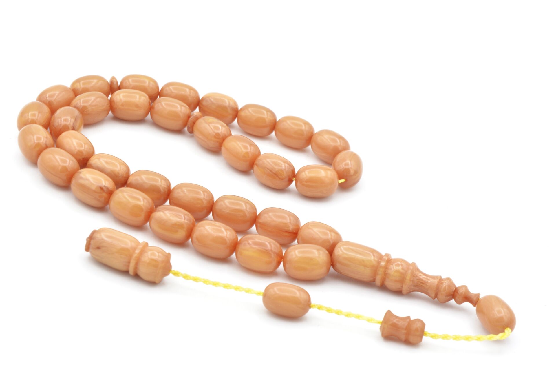 Usta İşi Sistemli Kapsül Kesim Hareli Bej Katalin Tesbih