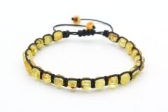 Hakiki Doğal Makrome Model Damla Kehribar Bileklik 002