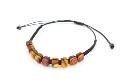 Hakiki Doğal Makrome Model Damla Kehribar Bileklik 001